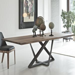 Table à manger industrielle moderne Matériaux élégants en bois, fer et verre de haute qualité pour le bureau ou les meubles de maison - Product Image 2