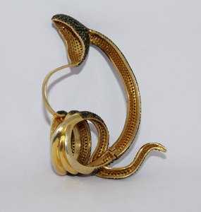 ใหม่อินเทรนด์งู Designs เพชร 22 พันทองชุบแหวนเงินสเตอร์ลิงสําหรับครบรอบแต่งงาน - Product Image 5