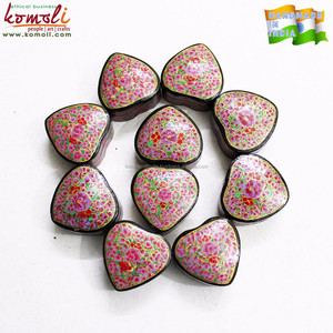 Hand Painted Paper Mache Trinket <b>Box</b> Small <b>Wedding</b> Favor <b>Box</b>, Decorative <b>Keepsake</b>, Handmade Gift for Guests & Special Occasions - Product Image 3