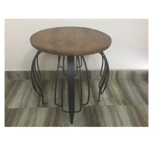 Nouveau design Table basse avec plateau en bois et base en métal Mobilier de salon et maison - Product Image 1