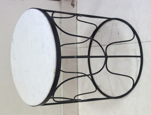 Table latérale de chevet en métal avec dessus en marbre, pour la maison - Product Image 2