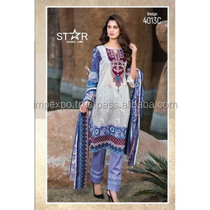 Vente en gros Costumes de pelouse en coton brodés de créateur pakistanais pour dames Vêtements indiens et pakistanais à Lahore - Product Image 1