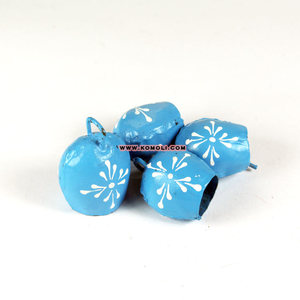 Multicolored Hand Painted Iron Bells with <b>Beaded</b> Hanging <b>for</b> Wall Decor, Balcony, Main <b>Door</b>, Garden Decor - Product Image 5