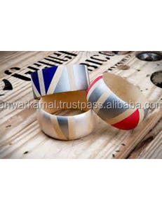 Brazalete de aluminio artesanal indio mayorista de proveedores al por mayor con flor pintada - Product Image 2