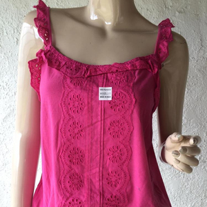 Branded Label Bangladeshi-Made Cotton Women's Sleeveless Embroidery Tops New Sexy Fancy Streetwear XS-XL for Spring Season - Product Image 1
