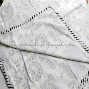 Домашний декор, индийская Вуалетка, белая Дамасская ручная работа, печатное одеяло AC