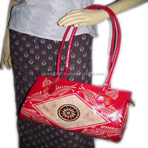 LOWELLCRAFT <b>Medium</b> Leather Women's <b>Handbag</b> with Embossed Floral Pattern Classic Style Daily Use - Product Image 3