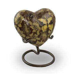 Classic Radiance Golden Black Heart with Stand Keepsake Pets Cremation Urns for Funeral Ashes Metal Brass/Aluminum - Product Image 6