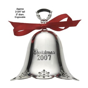 Cloche de Noël suspendue en laiton doré et argenté - Product Image 1