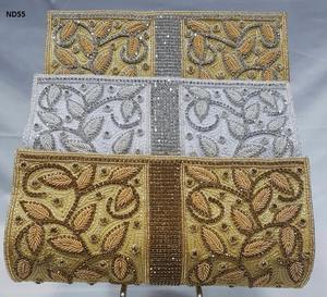 Sac à main de soirée ND55, mode indienne, motif demi-lune, pochette en cuir Saffiano, fermeture éclair, multicolore, shopping, fête, exclusif - Product Image 1