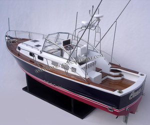 Grand Bank 38 Eastbay Express Modèle de bateau en bois élégant Artisanat en bois de qualité supérieure pour accessoires de jouets gonflables Origine du Vietnam - Product Image 2