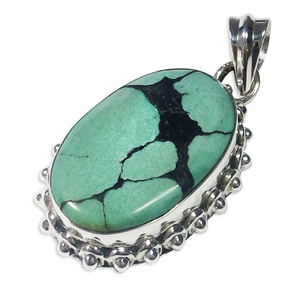 Colgante de Plata de Ley 925, joyería con acabado oxidado turquesa natural, estilo gótico, joyería fina Bohemia, colgantes y dijes - Product Image 3