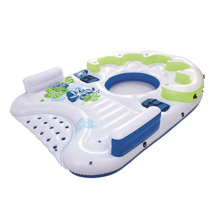 Pulau Apung Tiup PVC Kustom OEM untuk 6, 7, 10 Orang, Tema Tropis Tahiti - Product Image 5