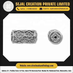 Accesorios de cuentas de plata de ley a rayas para joyería - Product Image 4