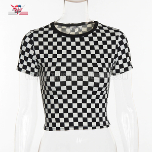 เสื้อยืดแขนสั้นผลิตจากปากีสถานสำหรับผู้หญิง,เสื้อยืดผ้าฝ้ายสีพื้นสไตล์ใหม่ขายส่ง - Product Image 2