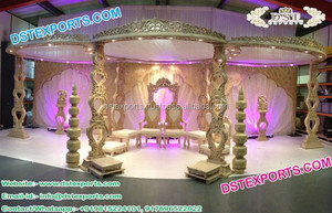 Mandap de mariage artisanal en bois antique, style Shahi, avec piliers de style nouveau, pour la cérémonie de Puja, en bois, pour l'Australie - Product Image 3