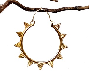 Pendientes de aro de latón tribal indio para mujeres y niñas, joyería de estilo bohemio para fiesta, boda, compromiso o regalo - Product Image 3