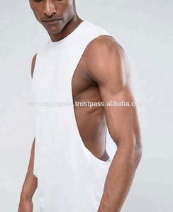 2022 Summer Custom White Color Gym <b>Singlets</b> High Quality Comfortable 100% Breathable Tank Top Embroidery Plus Size Option - Product Image 3