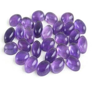 Cabujones brillantes de forma ovalada, piedras preciosas de amatista azul Natural, fabricación de joyas envueltas con alambre - Product Image 1