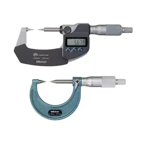 Low-cost Mitutoyo point micrometer 342-251-30/112-201, for measuring the web thickness of drill, small grooves, keyways