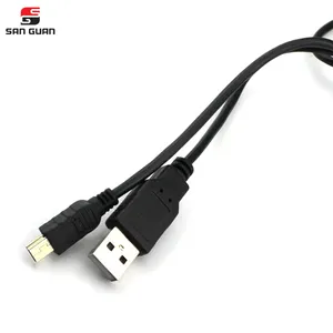 Câble USB 0.5 mâle à Mini B, chargeur de données, 5 broches, pour appareils photo numériques, MP3 MP4, 1M/2.0 M