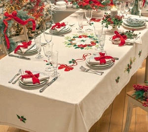 Linge de table de luxe en satin, nappe de Table 100% coton ou lin pour noël, pour la maison, l'hôtel - Product Image 1