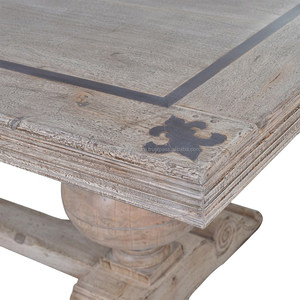 Meubles indonésiens en pin massif, Table à manger, carré, Style français - Product Image 3