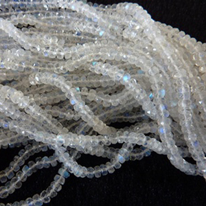 White Moonstone Faceted Rondelle <b>Beads</b> 4mm 8mm Loose Stone <b>Crystals</b> Certified for Fashion Jewelry and Bracelet Use - Product Image 2