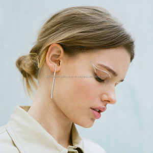 Factory Price 925 <b>Sterling</b> <b>Silver</b> Stud Bar Line <b>Women</b> Gifts Minimalist <b>Earrings</b> - Product Image 1