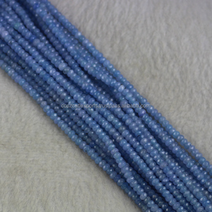 Perles en jade bleu, pierres précieuses en vrac, agate naturelle, cristal, pierre énergétique, guérison, fabrication de bijoux DIY, Coszcalt Exports India Model - Product Image 1