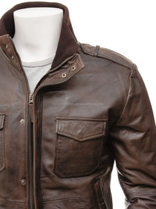 Blouson d'hiver en cuir pour hommes, élégant, OEM, mode en cuir - Product Image 2