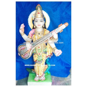 Escultura de mármol pulido para decoración del hogar, diosa religiosa india Mata Saraswati Ji Makrana - Product Image 1