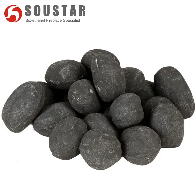 Artificial Ceramic Cobbles and Pebbles Fireplace Logs for Decoration