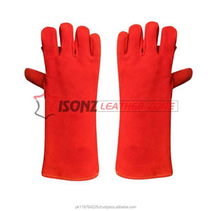 Gants de soudage robustes ISONZ, avec renforts supplémentaires sur les doigts, la paume et les phalanges, en cuir de vachette suédé, anti-coupure, antidérapants, avec doublure - Product Image 5