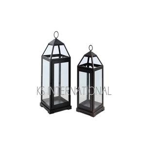 Stylish INS Style Iron Rectangle <b>Candle</b> <b>Lantern</b> Handmade High Quality Metal <b>Black</b> Powder Coated for Home Decoration - Product Image 1