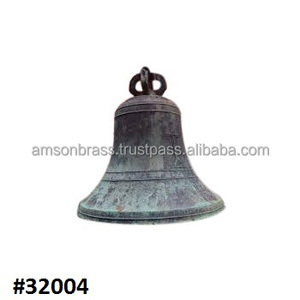 Campana escolar de Metal Verdigris antiguo Campana de cena de latón para exteriores Campanas redondas de latón Metal de la más alta calidad - Product Image 1