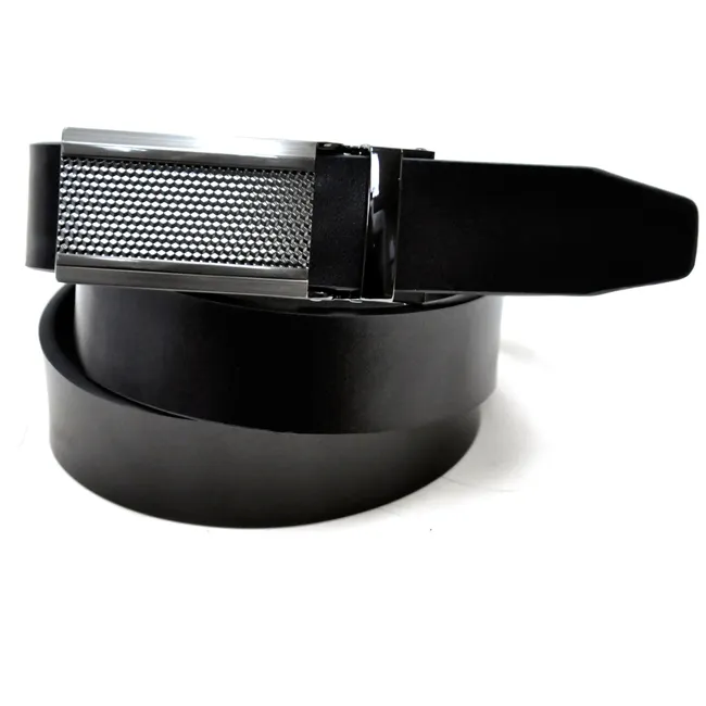 Wholesale Selling Plaque Automatic Buckle Belt Black Color Customized Logo Fashion Belts   Accessories Men's Leather Belt