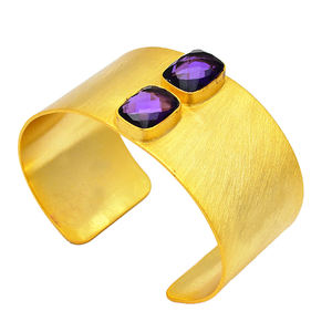 925อัญมณีอเมทิสต์สีม่วงธรรมชาติสำหรับผู้หญิงกำไลชุบทองและเงินสเตอร์ลิงกำไลข้อมือแฟชั่นคลาสสิก - Product Image 4