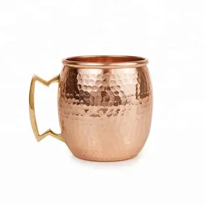 Wholesale 100% Copper Handicraft Hammered Moscow Mule Mugs Or Cups Glossy Finished By Indian Manufacturer