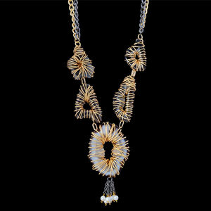 Collier d'emballage de fil d'or de meilleure qualité Pendentifs d'enveloppe de vente chaude à vendre Colliers d'enveloppe de fil naturel d'agate de qualité supérieure - Product Image 1