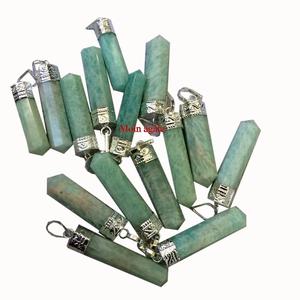 จี้ทรงดินสอคริสตัลอเมซอนประดับพลอยอัญมณีกึ่งมีค่าของฮวงจุ้ยออนไลน์ - Product Image 1