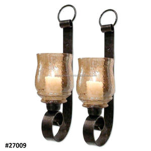 Antique Gold Metal and Glass <b>Candle</b> <b>Wall</b> Sconce Metal <b>Candle</b> <b>Holder</b> Home Decor Best Selling Elegant <b>Candle</b> <b>Holder</b> for <b>Wall</b> - Product Image 3