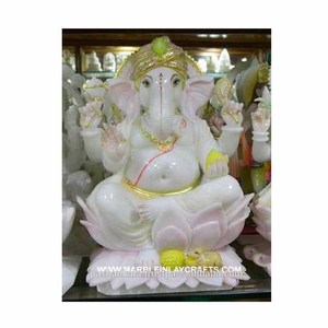 God Ganesha ideols, mármol blanco puro - Product Image 1