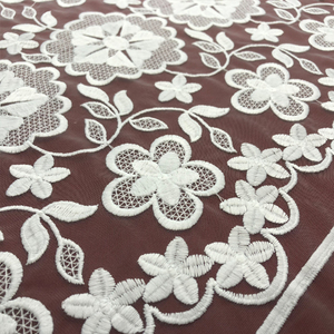 HA-16351Best Selling Garment Design <strong>White</strong> African Embroidery <strong>Lace</strong> Mesh Fabric <strong>Uk</strong> - Product Image 6