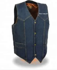 Tek panel geri DENIM motosiklet motosiklet yelekler & Biker Denim kot binmek yelekler oto yarış