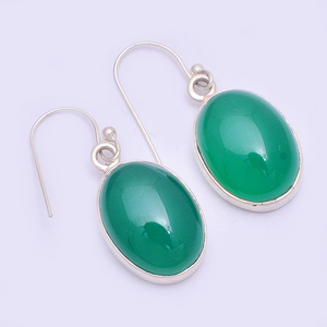 พลอยโอนิกซ์สีเขียว925เงินสเตอร์ลิงต่างหูลวดต่างหูแบบห้อยทันสมัยสำหรับงานเลี้ยงของขวัญสำหรับผู้หญิง - Product Image 5