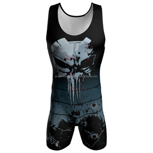 Maillot de lutte en Spandex pour jeunes hommes et filles, ensemble de pièces, personnalisé - Product Image 1