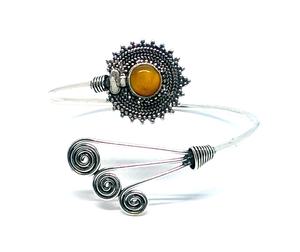 Brazalete de ojo de tigre Chapado en plata, brazalete hecho a mano - Product Image 1