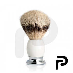 Fait sur mesure 100% Silver Tip Badger Hair Blaireau manche en bois avec métal noir pour les soins personnels des barbiers - Product Image 3