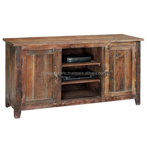 Elegante y moderno mueble de TV de madera maciza recuperada con tamaños personalizados para muebles de sala de estar para el hogar - Product Image 4